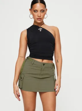 Take You Cargo Mini Skirt Green