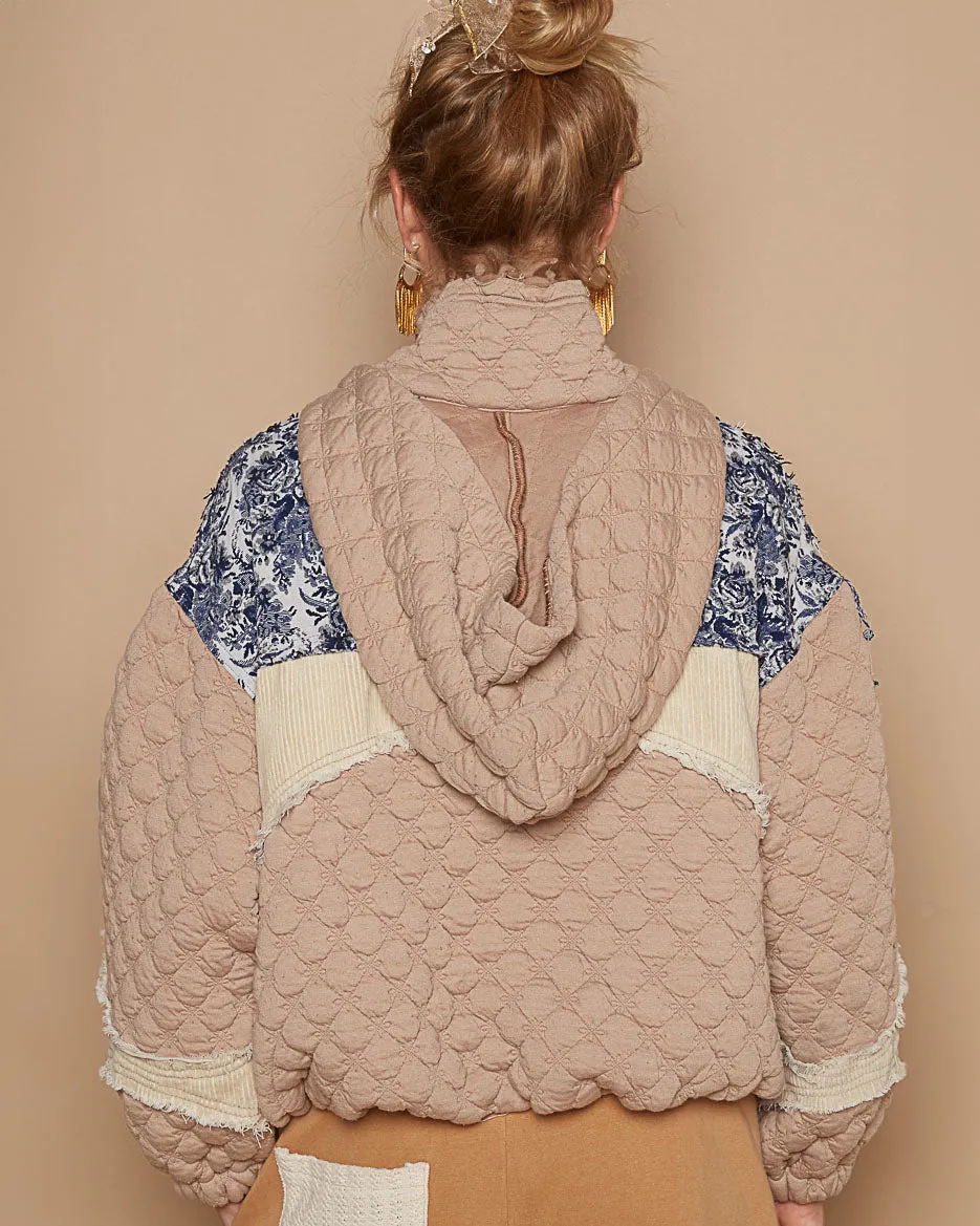 Tapestry Quilted Jacket with Hood