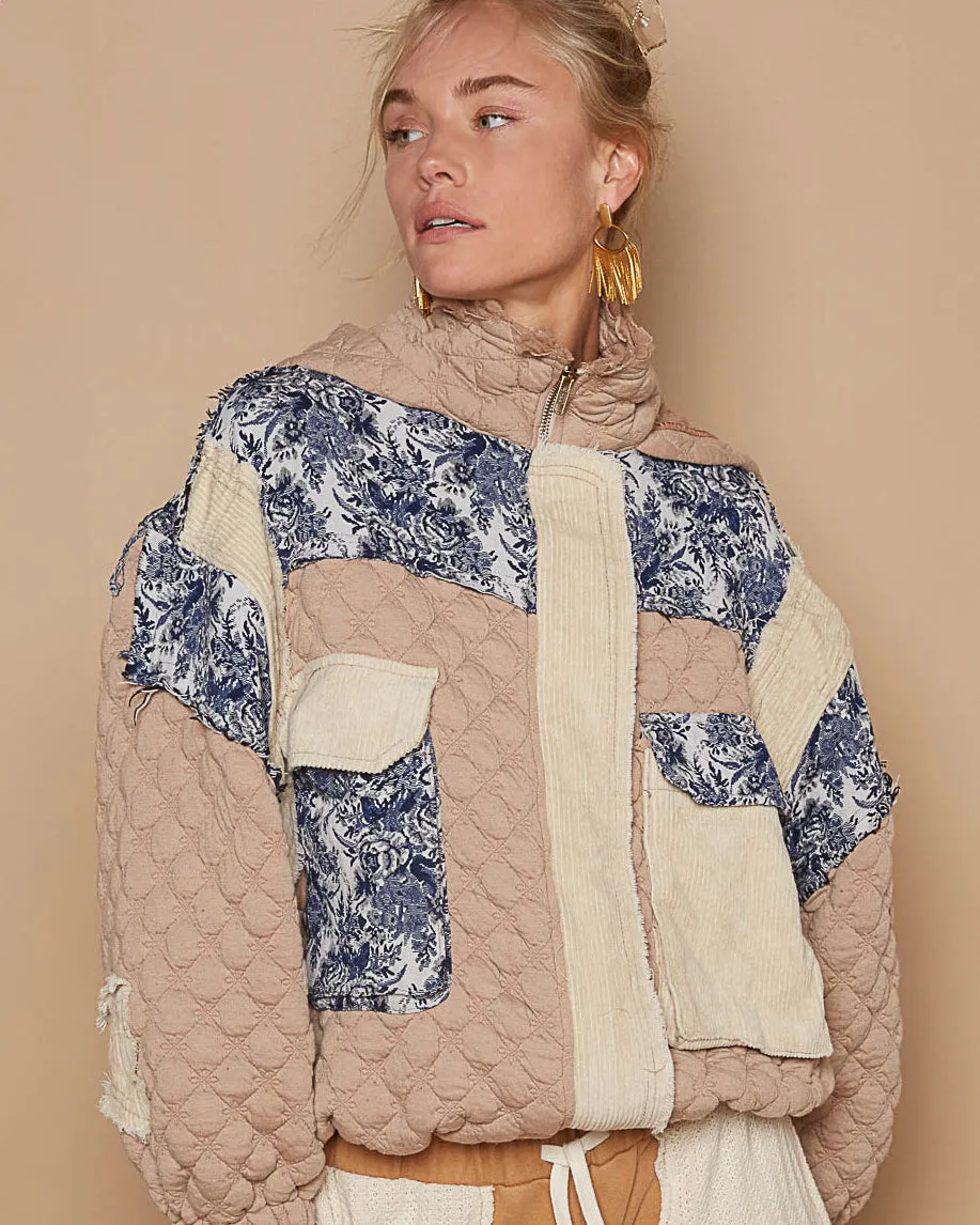 Tapestry Quilted Jacket with Hood