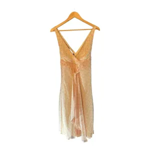 Temperley Silk Cream and Peach Sleeveless Dress UK Size 12