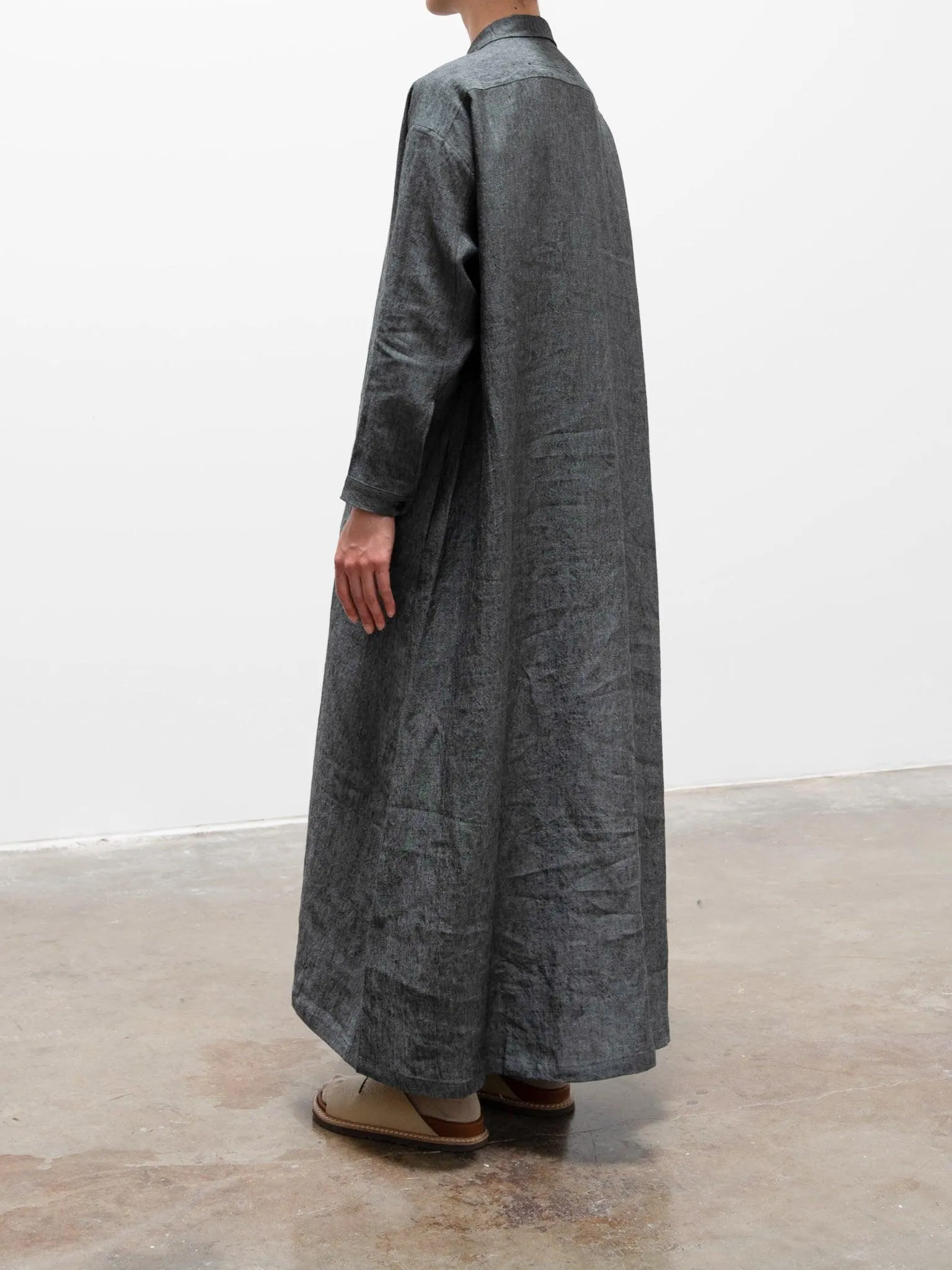 The Draughtsman Dress - Blue Slate Laundered Linen