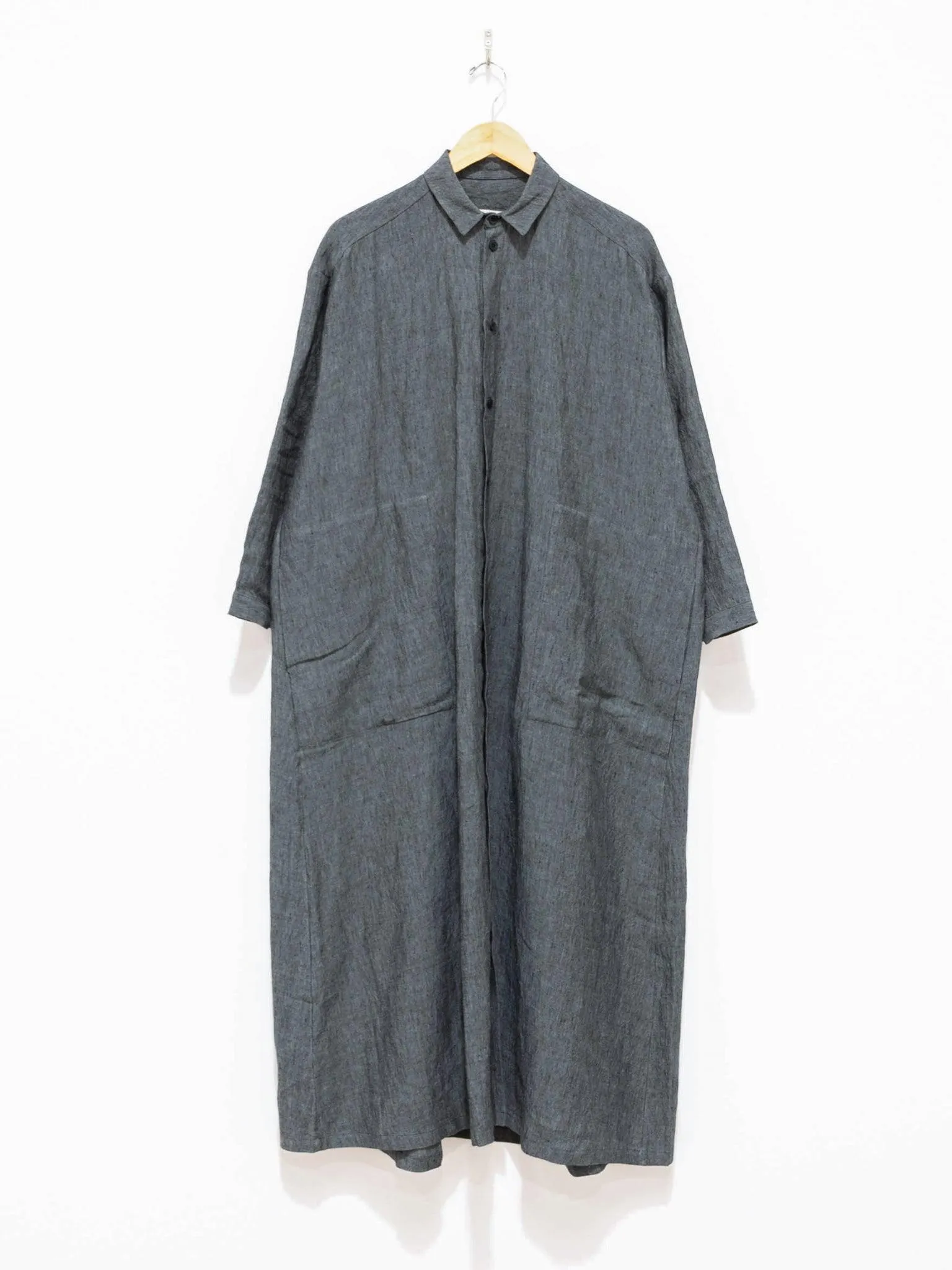 The Draughtsman Dress - Blue Slate Laundered Linen