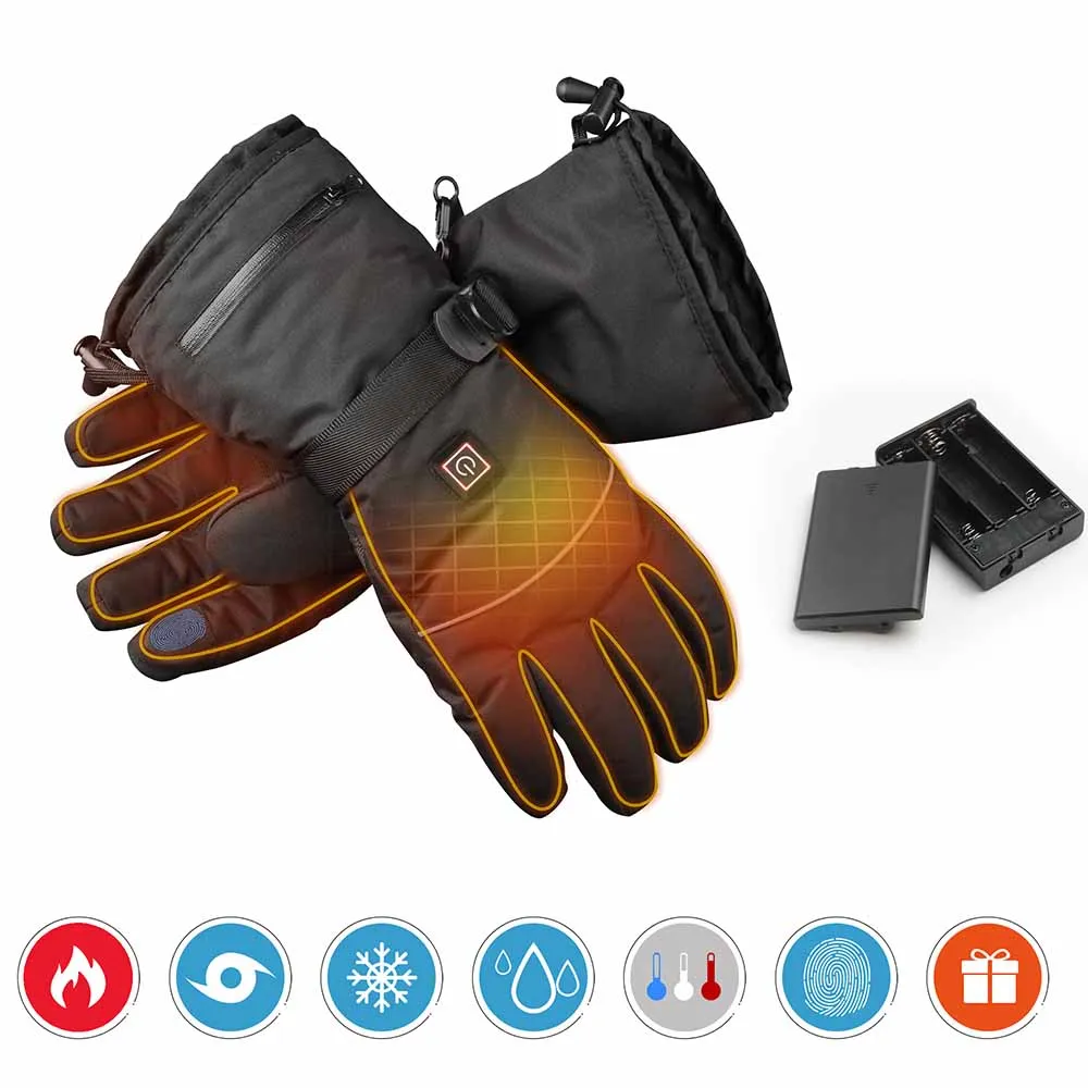 TheLAShop Battery Heated Gloves Touchscreen 3 Heat Setting