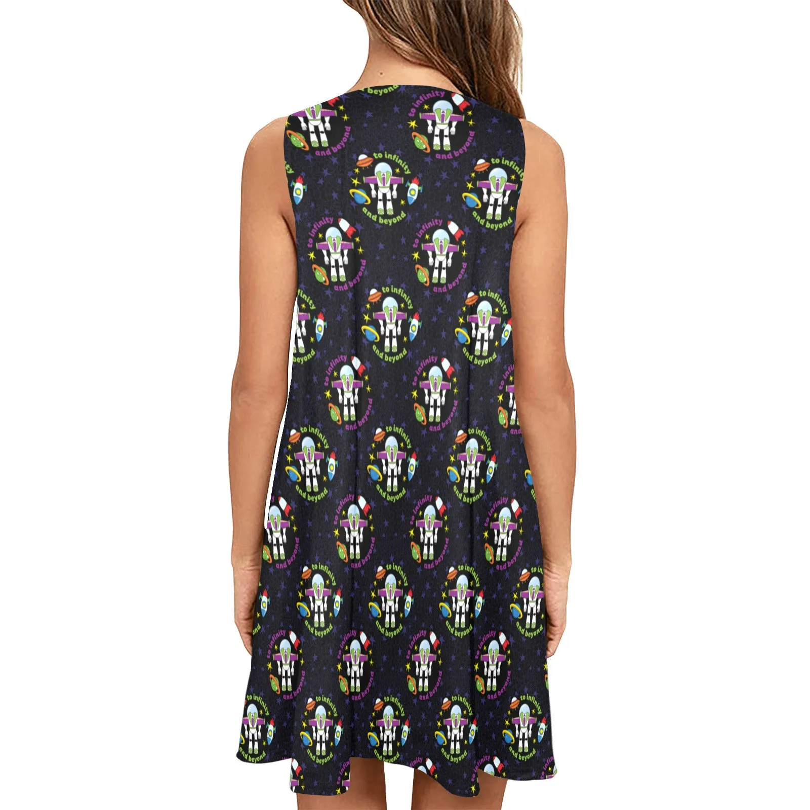 To Infinity And Beyond Sleeveless A-Line Pocket Dres