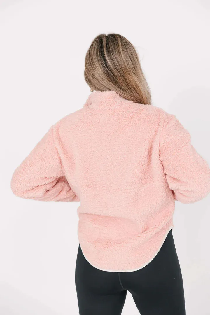 Toasty Teddy Zip Up in Rosé Pink - VARIOUS SIZES