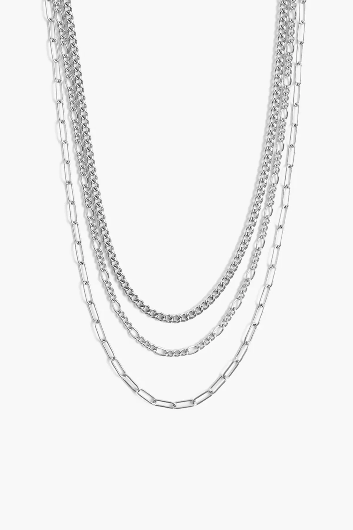 TRILOGY LAYERED NECKLACE Silver