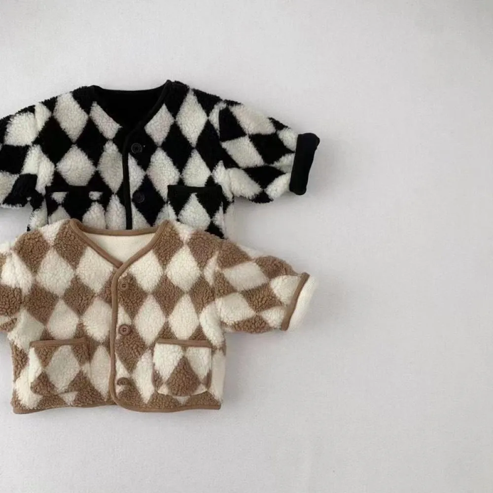 Unisex Baby Winter Thicken Checkerboard Coat Wholesale Baby Clothes Suppliers