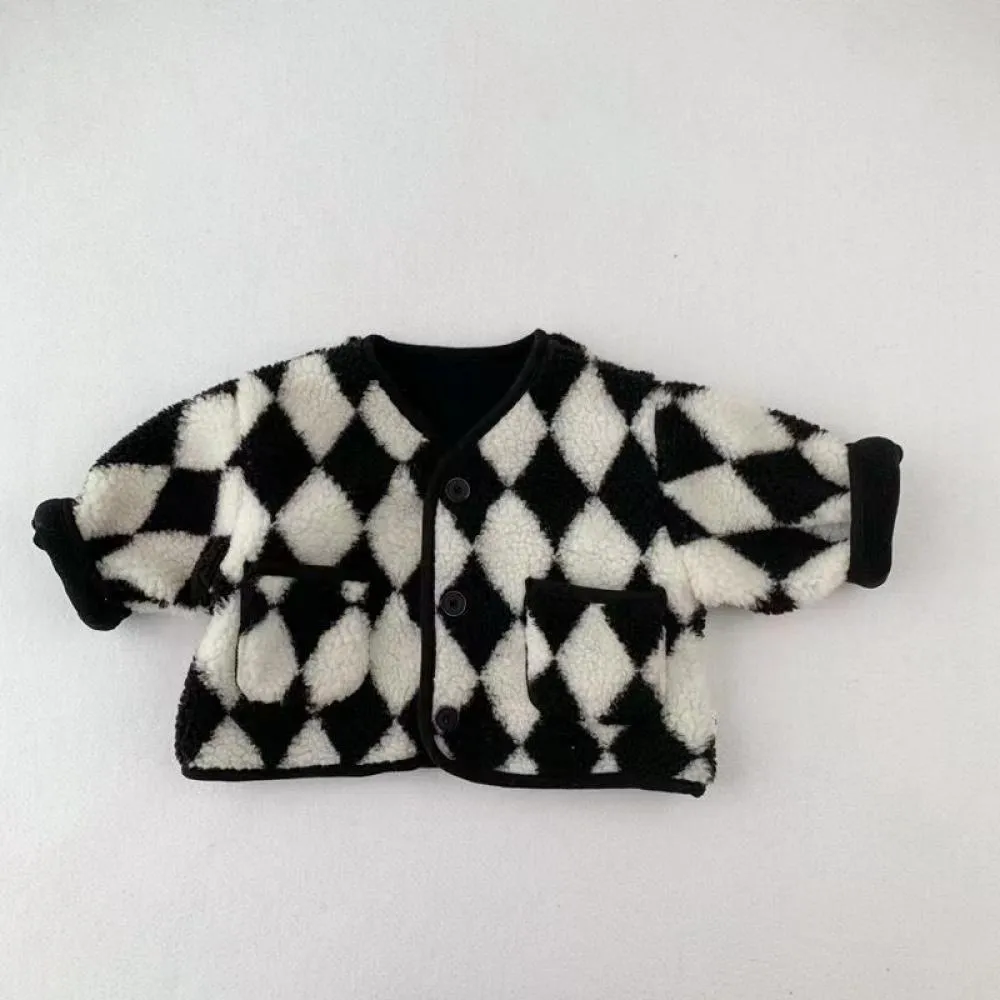 Unisex Baby Winter Thicken Checkerboard Coat Wholesale Baby Clothes Suppliers