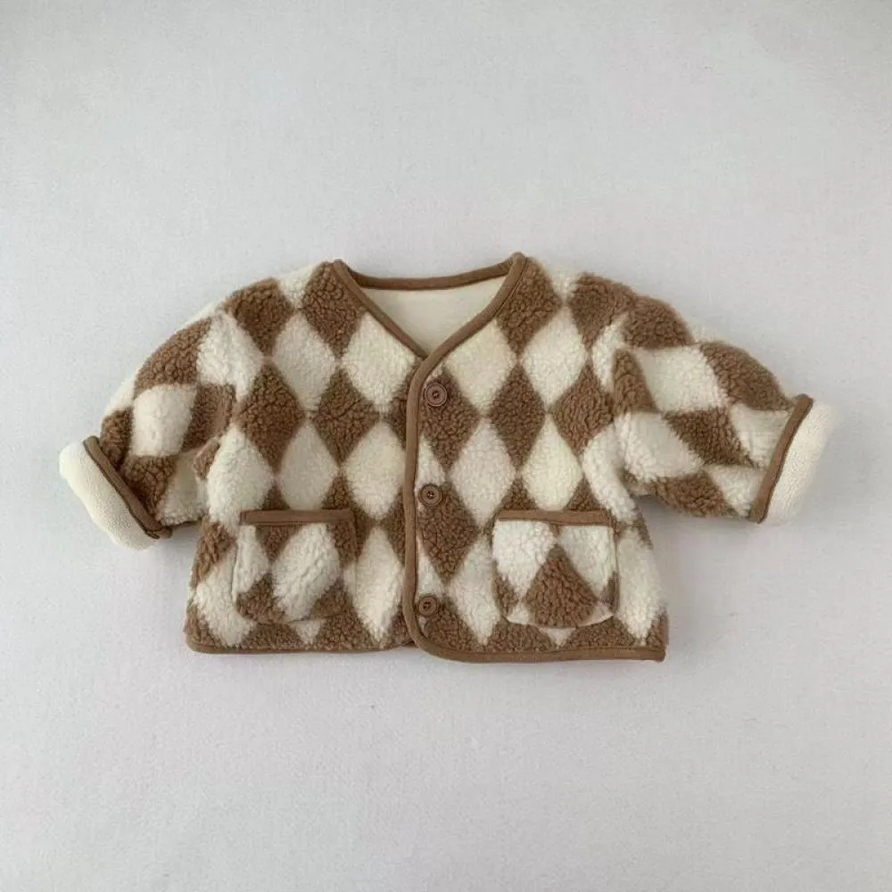 Unisex Baby Winter Thicken Checkerboard Coat Wholesale Baby Clothes Suppliers