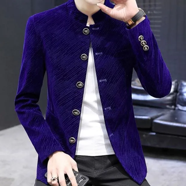 Velvet Tunic Men Casual Blazer