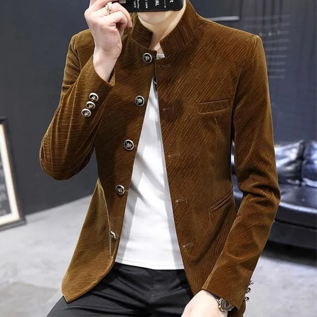 Velvet Tunic Men Casual Blazer