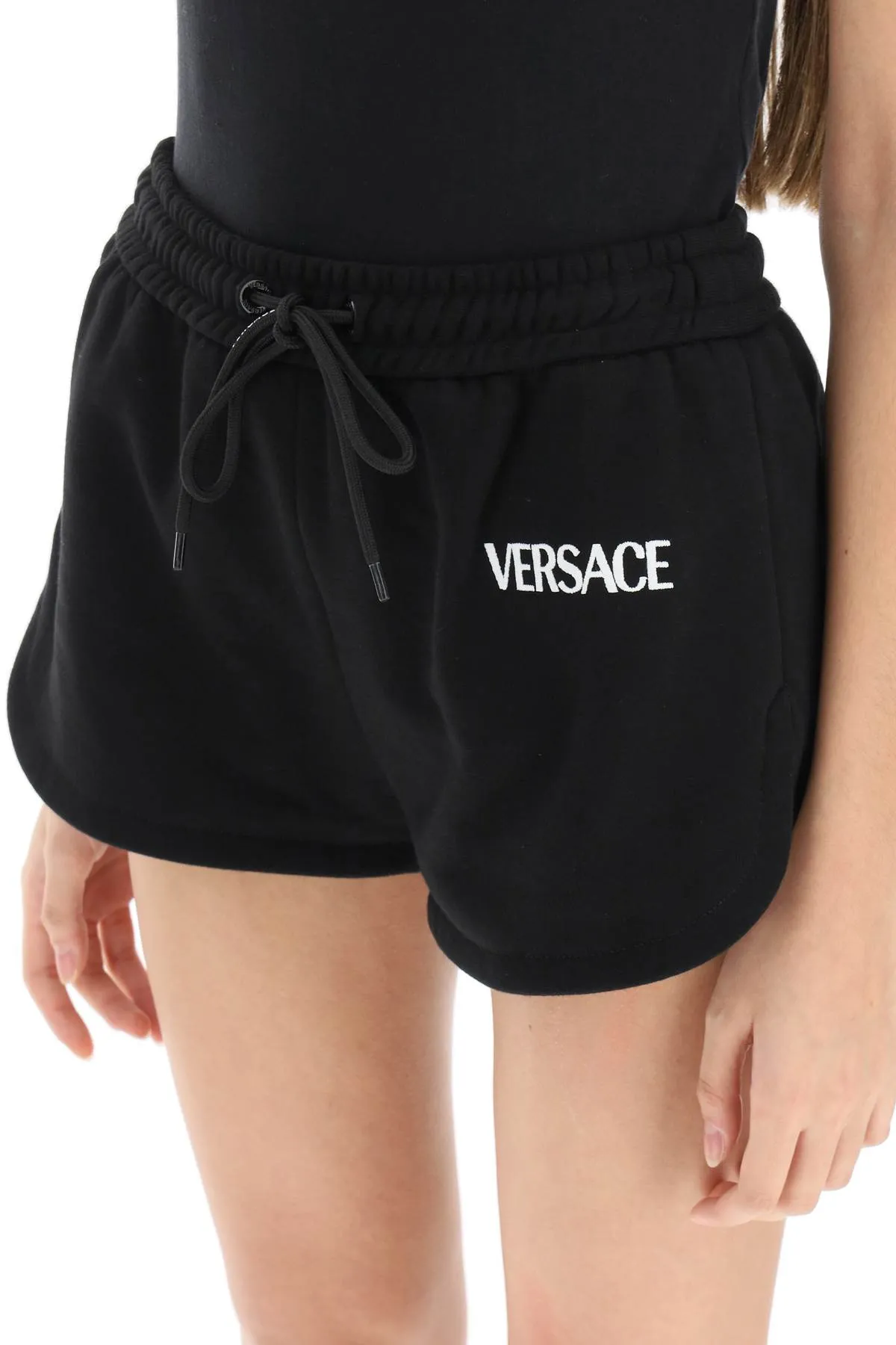 Versace sporty shorts with logo embroidery