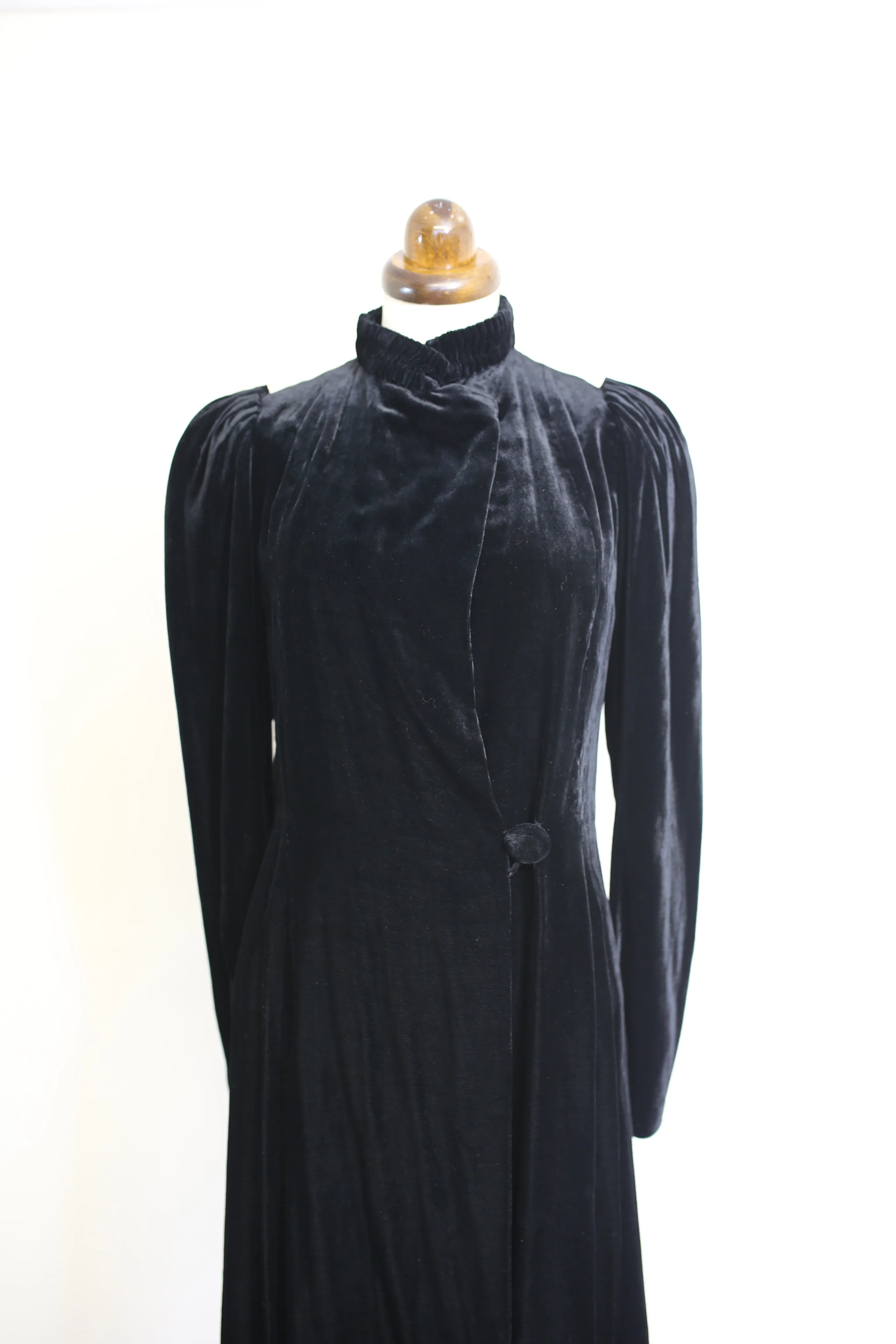 Vintage 1930s Silk Velvet Dress Coat