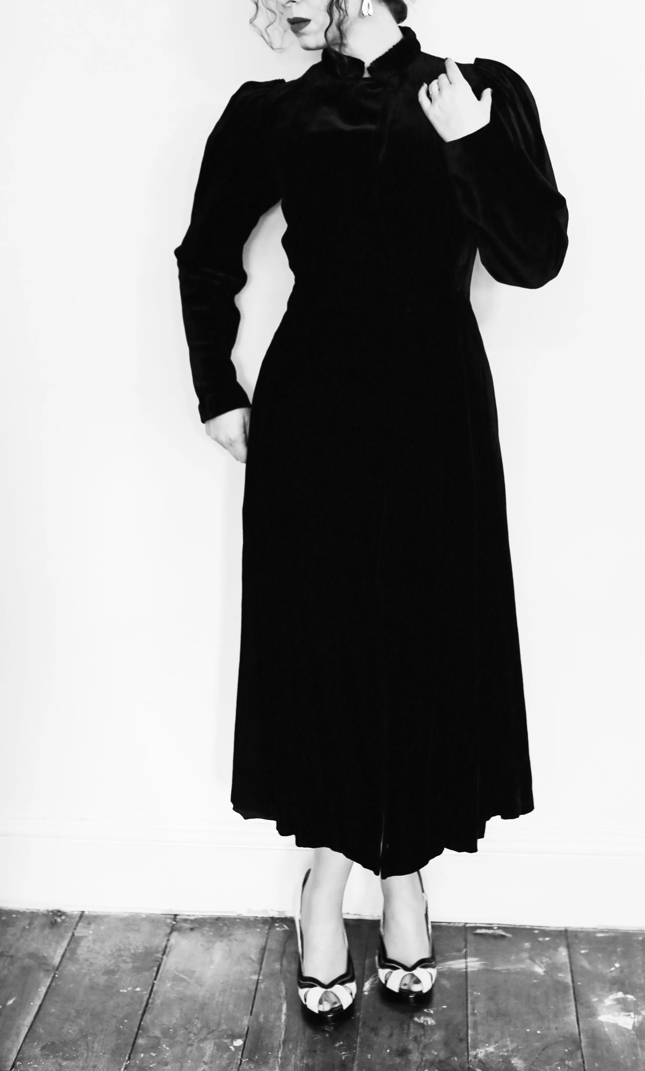 Vintage 1930s Silk Velvet Dress Coat