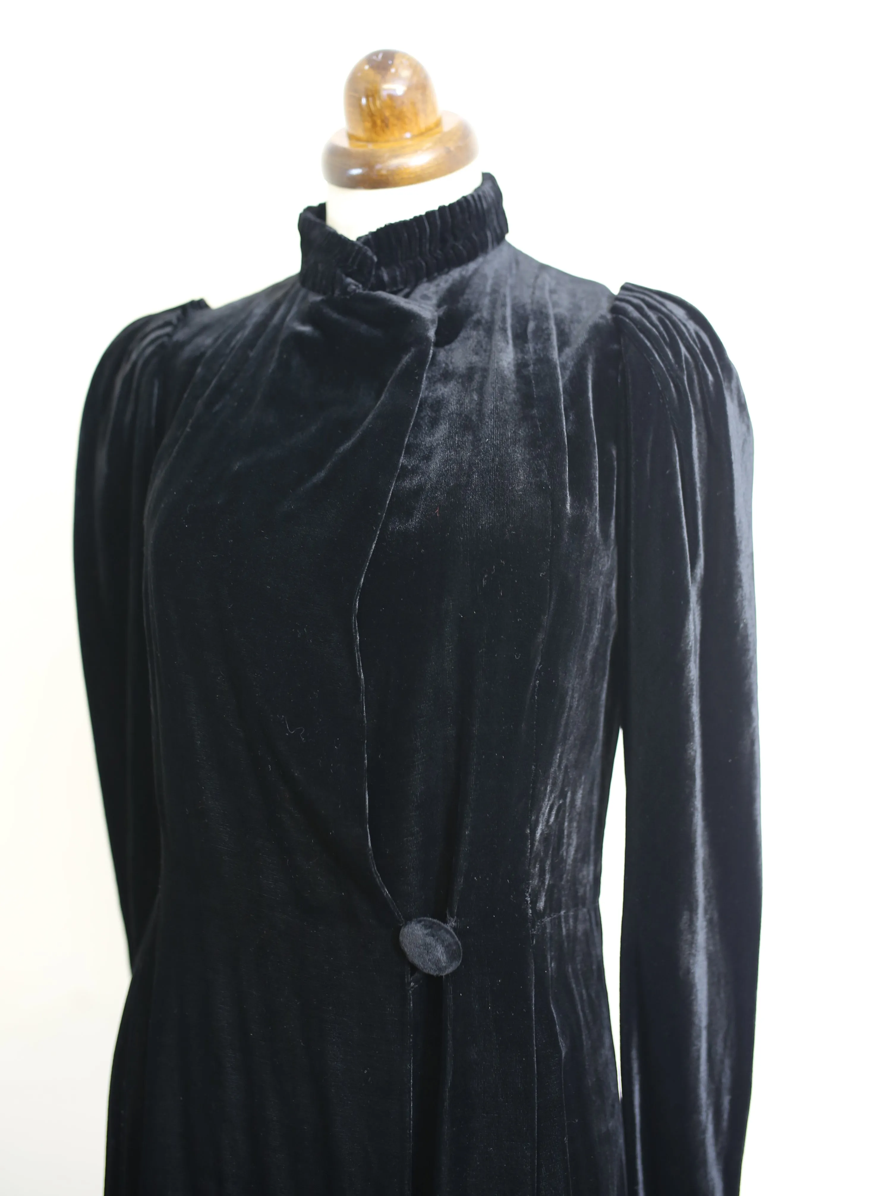 Vintage 1930s Silk Velvet Dress Coat