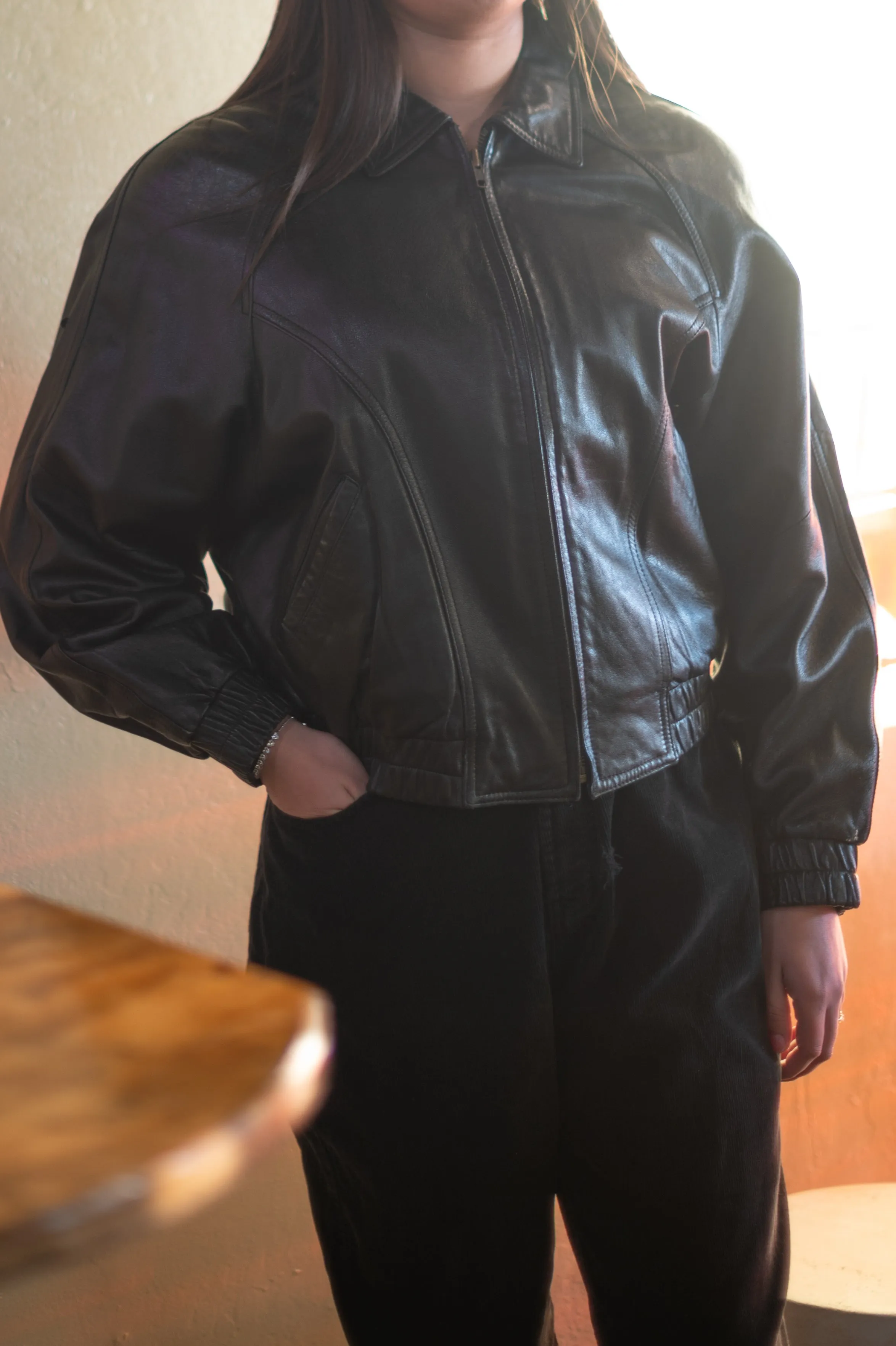 Vintage Black Leather Jacket