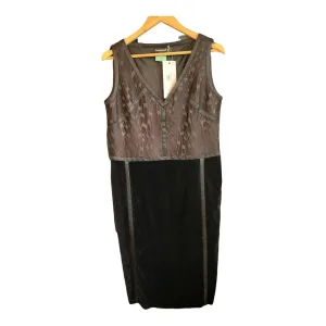 Vintage Louis Feraud Chocolate Brown Sleeveless Dress UK Size 16