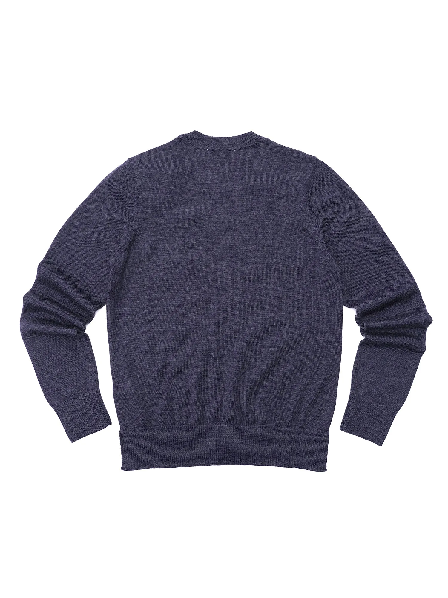 W_MERINOS R-NECK PULLOVER FOX HEAD PATCH_INDIGO