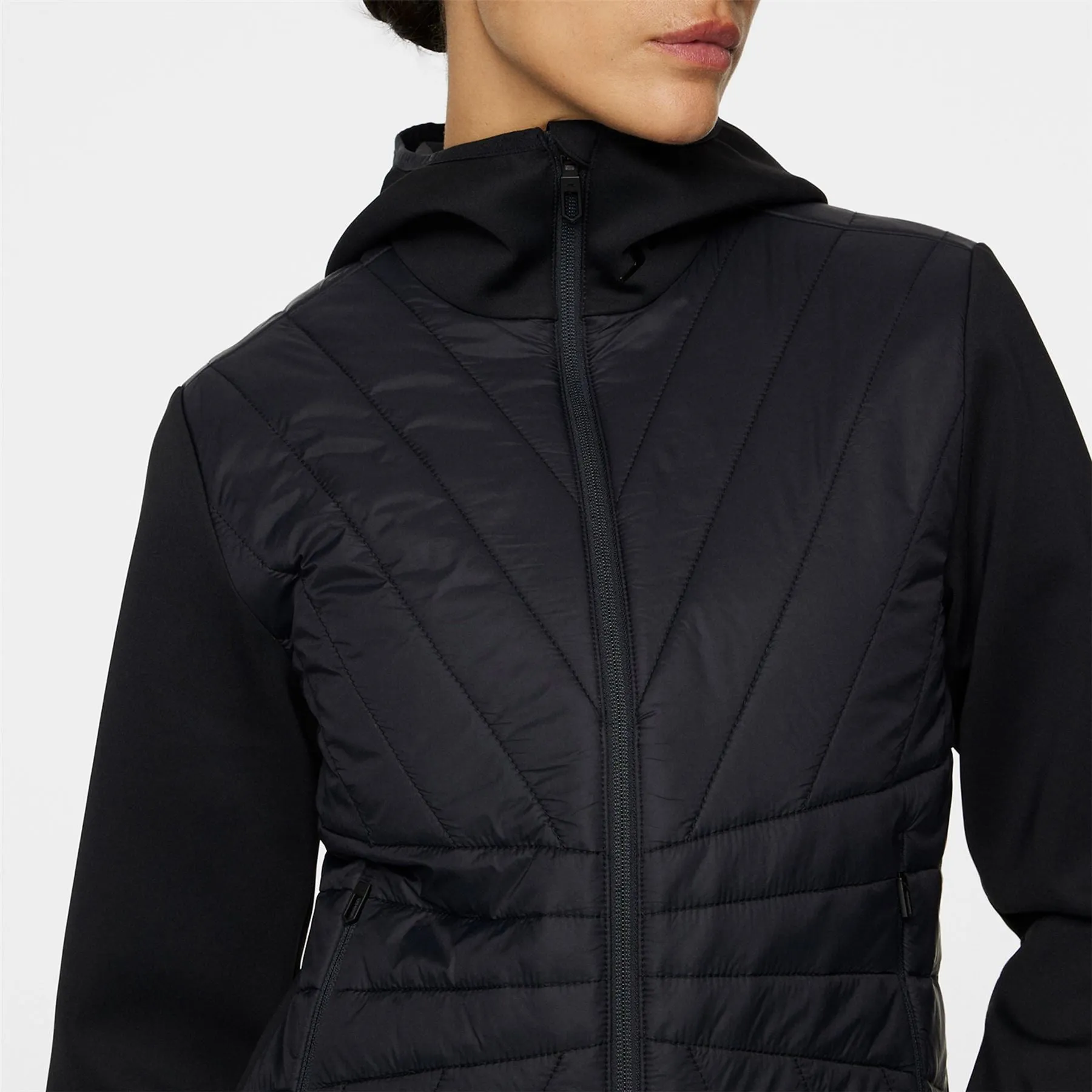 Womens Holma Quilt Hybrid Hood Black - AW24