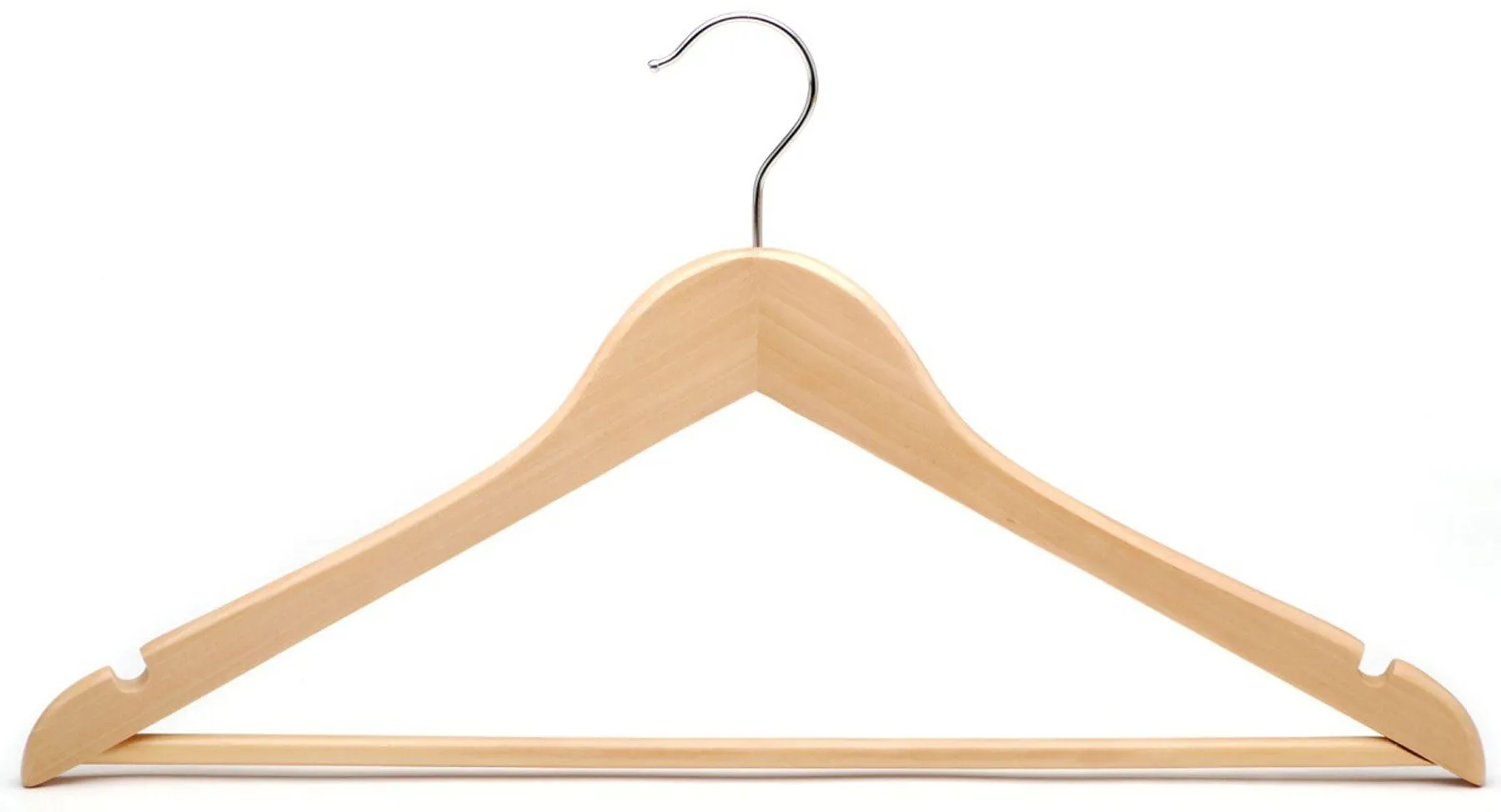 Wooden Hangers With Metal Hook - Pack of 20