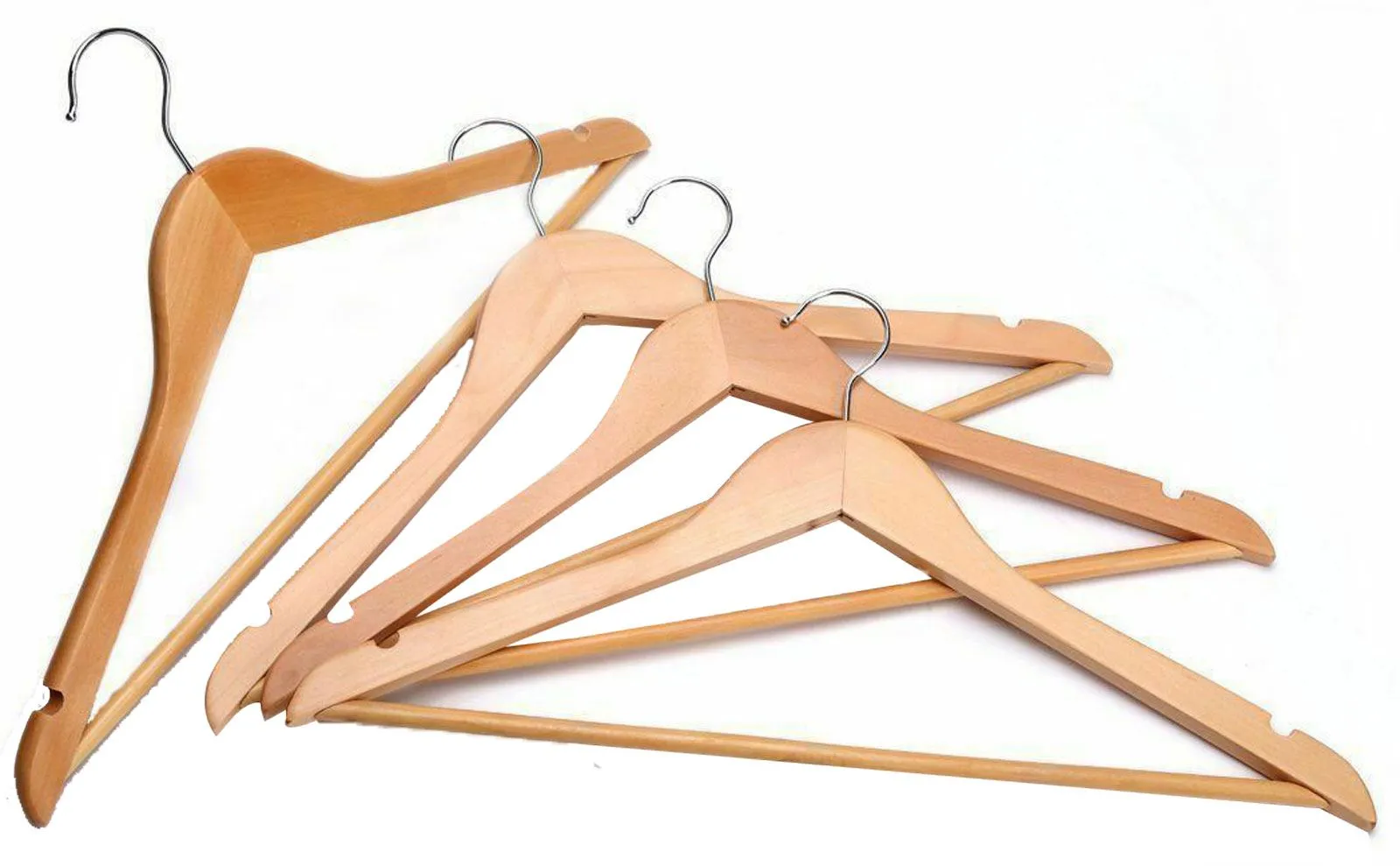 Wooden Hangers With Metal Hook - Pack of 20