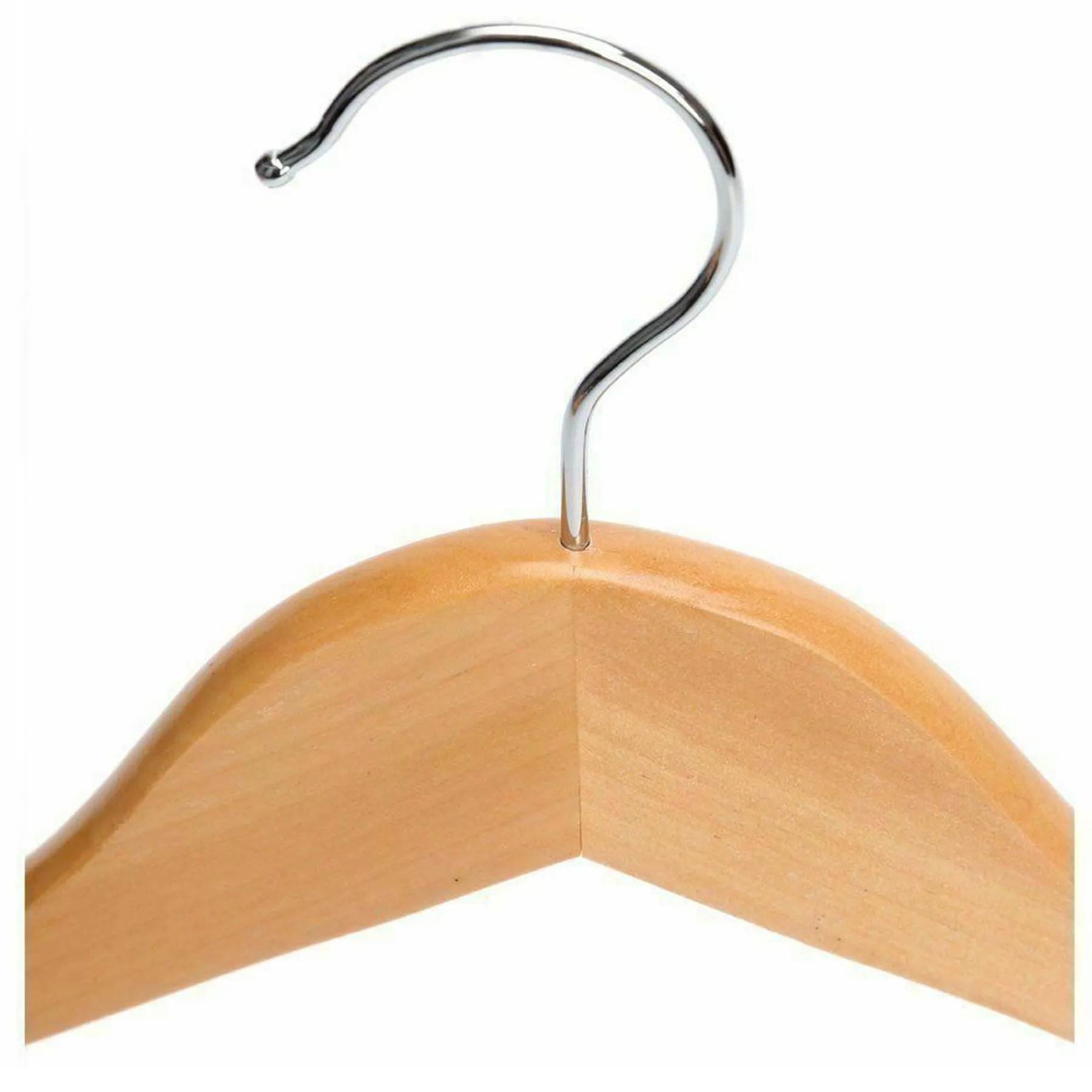 Wooden Hangers With Metal Hook - Pack of 20