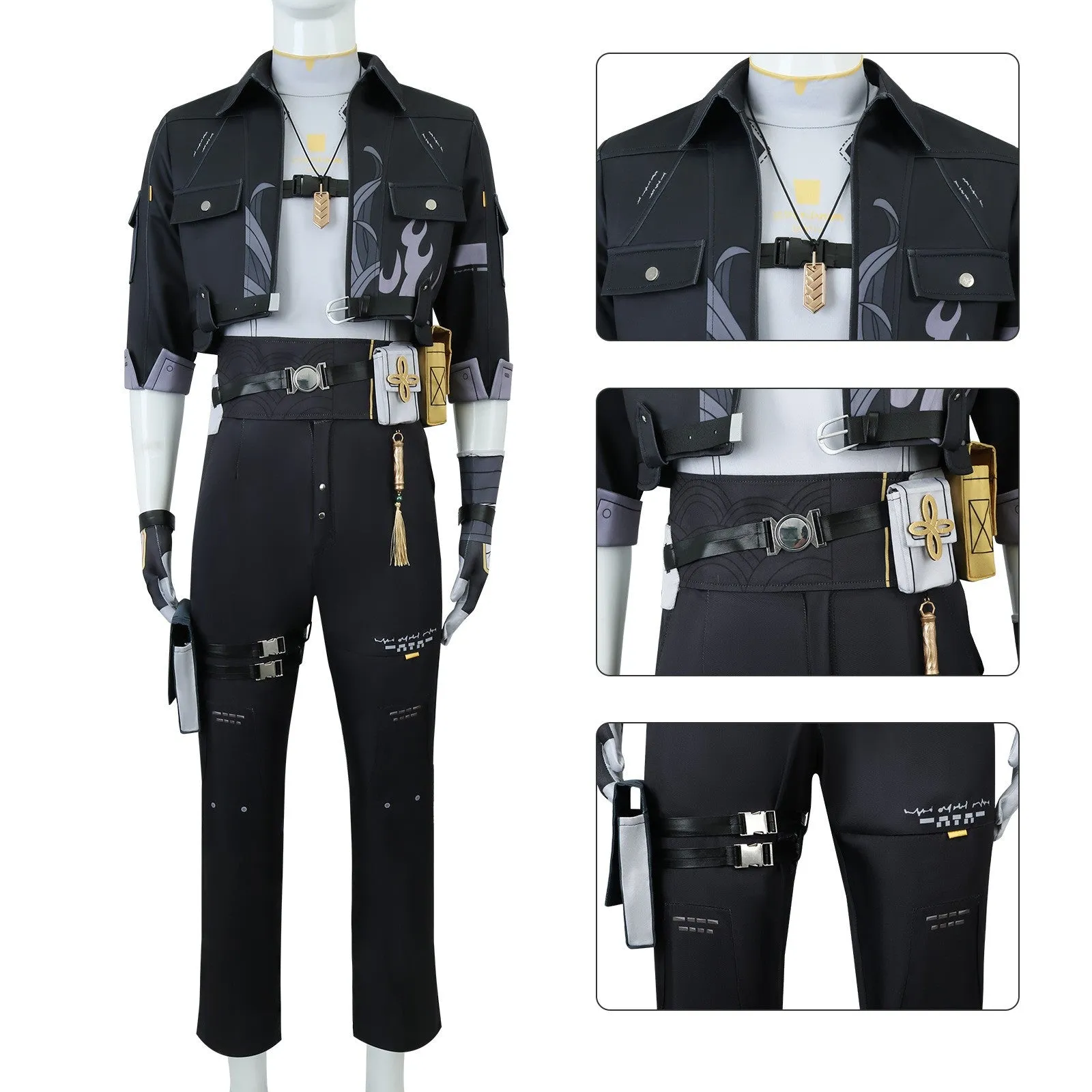 Wuthering Waves Lingyang Rover Black Outfit Party Carnival Halloween Cosplay Costume