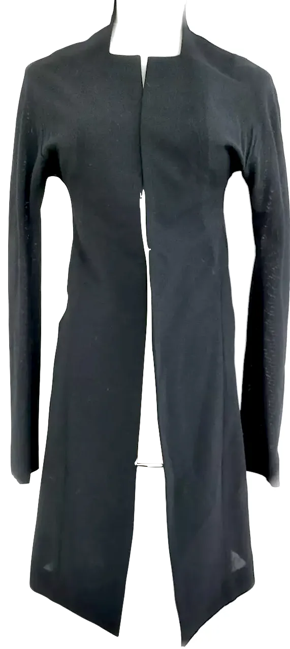 YOHJI YAMAMOTO JAPAN. Black (Collection) Minimalist Light PolyTech Buttonless Tunic/Evening Coat