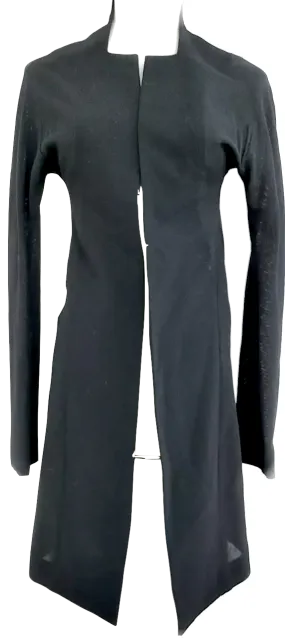 YOHJI YAMAMOTO JAPAN. Black (Collection) Minimalist Light PolyTech Buttonless Tunic/Evening Coat