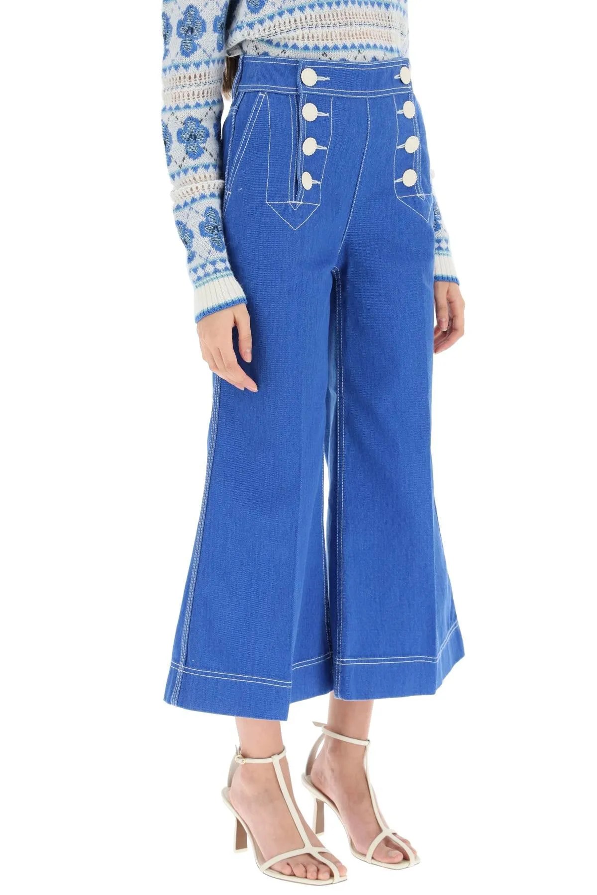 Zimmermann 'high tide' kick flare sailor jeans