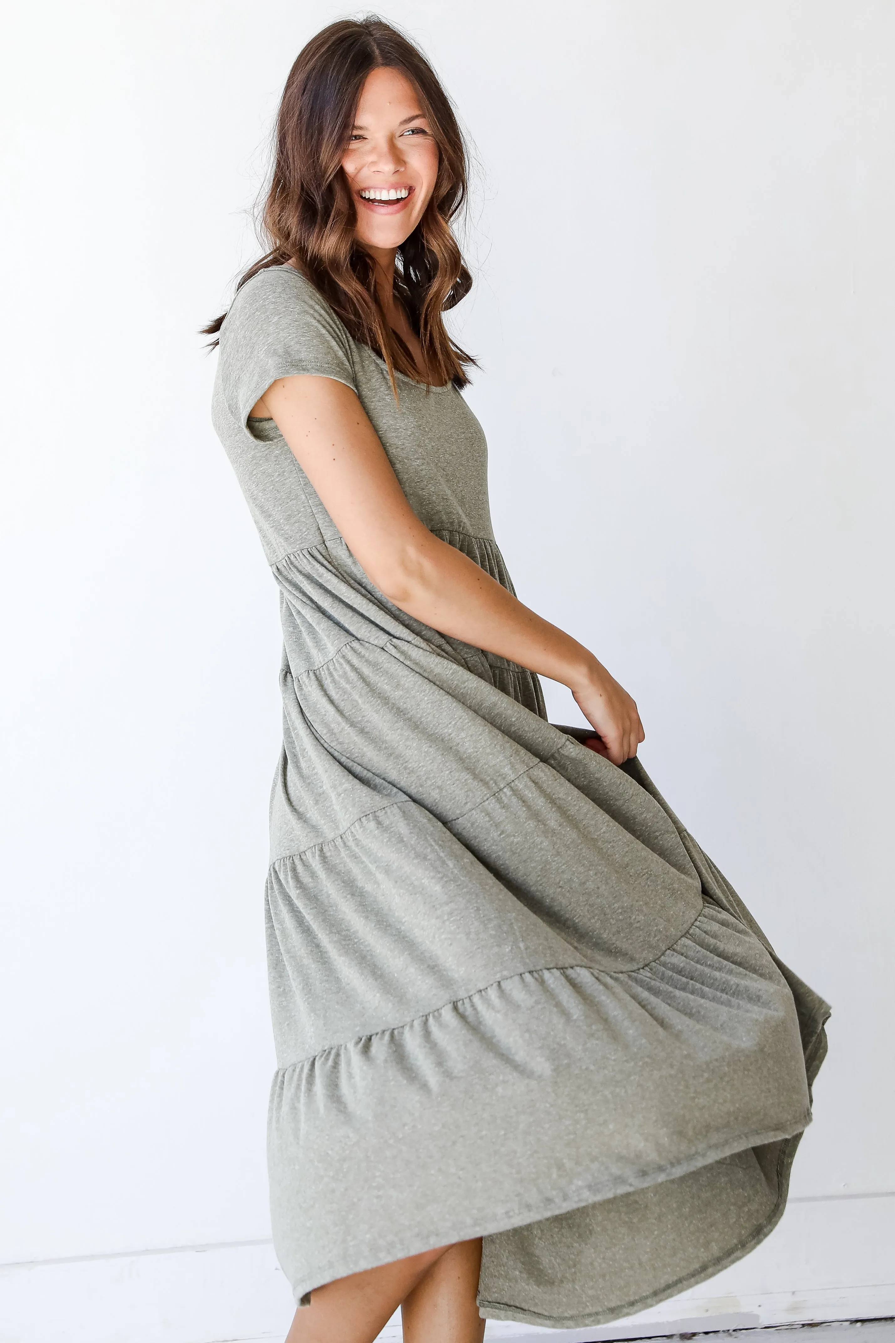 Zoey T-Shirt Tiered Maxi Dress